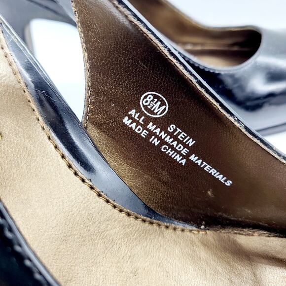 Y2K Madeline Stuart Stein Black Patent Leather Slingback Heels Women’s Size 8.5M - Picture 8 of 10